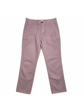 GAP High Rise Straight Khaki Utility Pants Lilac Purple Women’s Size 4 Raw Hem